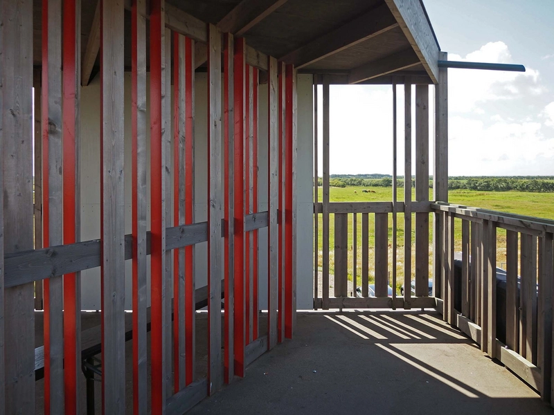 Skjern Å Arbejdende Pumpestationer Pumpestation Nord - Udsigtsplatform - Orange kontrastfarve