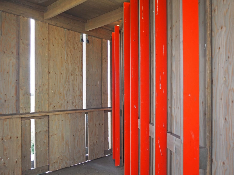 Skjern Å Arbejdende Pumpestationer Pumpestation Øst - Udsigtsplatform - Orange kontrastfarve