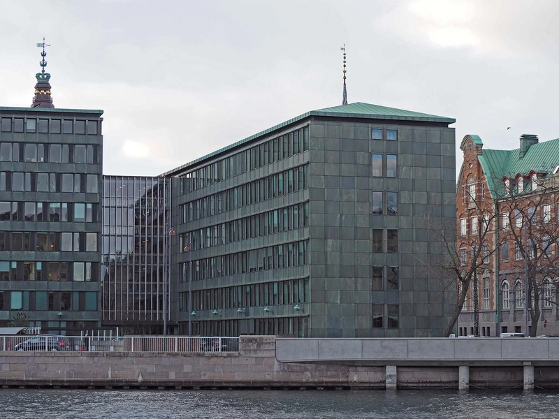 Tjæreborg - Ministerialbygningen Slotsholmsgade 12 Kig mod bygningen over Københavns Havn