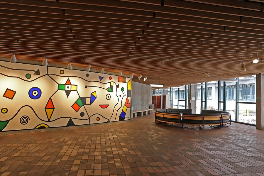 Panum Instituttet - Det Sundhedsvidenskabelige Fakultet Interiør - Vægudsmykning af "Amøbernes Dans" Tonning Rasmussen