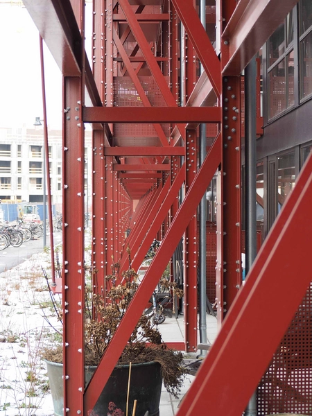 Montagehallen Stålkonstruktionen på vestfacaden