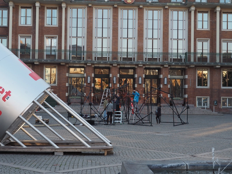 Frederiksberg Rådhus Rådhuspladsen med Metro-udstilling og opstilling af kunst til Kulturnat 2018