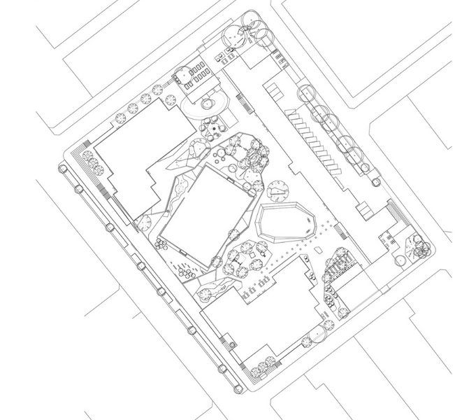 Grøndalsvængets Skole Situationsplan. Kilde:JJW Arkitekter