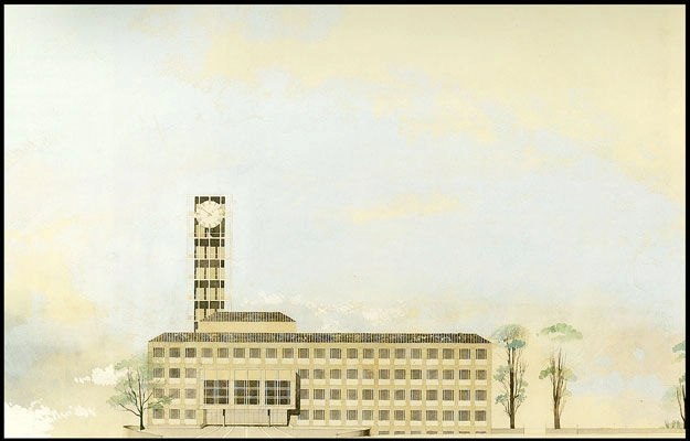 Aarhus Rådhus Akvarel