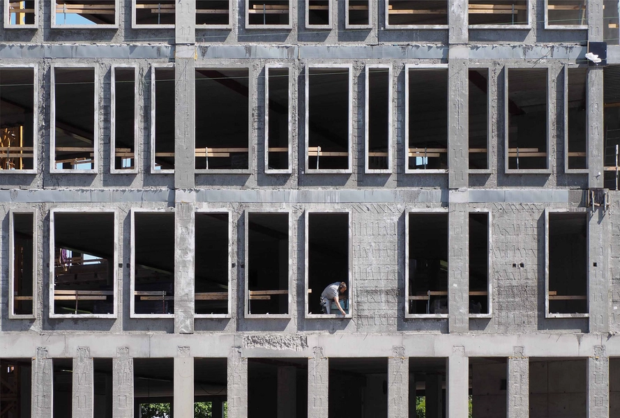 KAB Huset Fotograferet i 2020 under opførelsen.