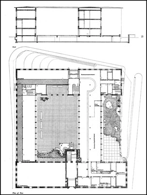 Odense Rådhus Plan og snit.