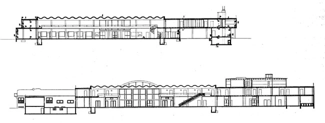 Lufthavnsterminal Længdesnit