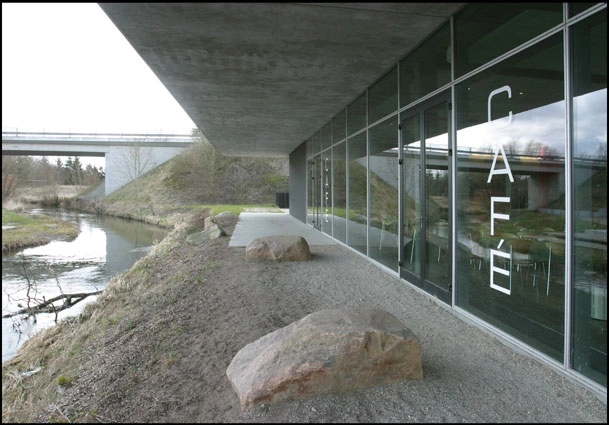 Hadsten Idræts- og Kulturhus Sløjfen Hovedfacade mod åen