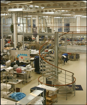 Berendsens Textil Service - Industrielt vaskeri Produktionshal