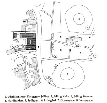 Kongernes Jelling - Besøgscenter Situationsplan