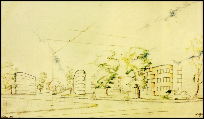 Blidah Parken Akvarel