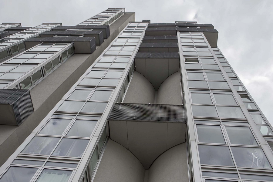 Wennberg Silo Facadekomposition, balkoner