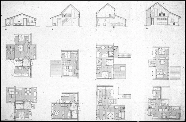 Hedelyngen Fire boligplaner med snit