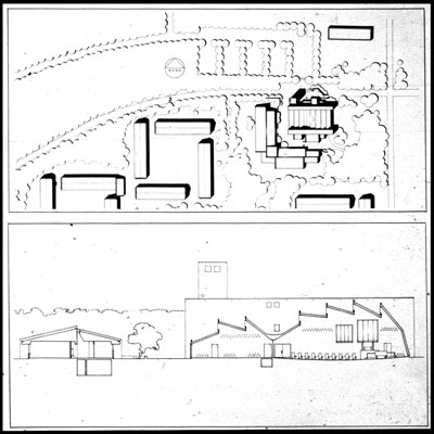 Ellevang Kirke Situationsplan og snit