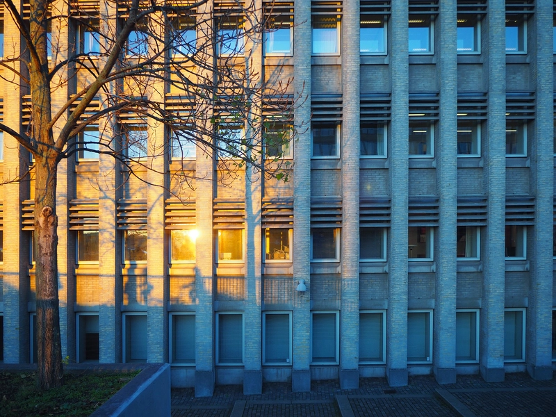 Udenrigsministeriet Vestfacade i aftensol