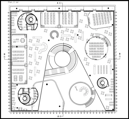 Ørestad Gymnasium Plan anden etage