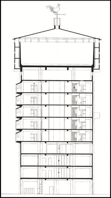 Jægersborg Vandtårn Snit