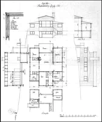 Edvard Heibergs hus Plan og snit