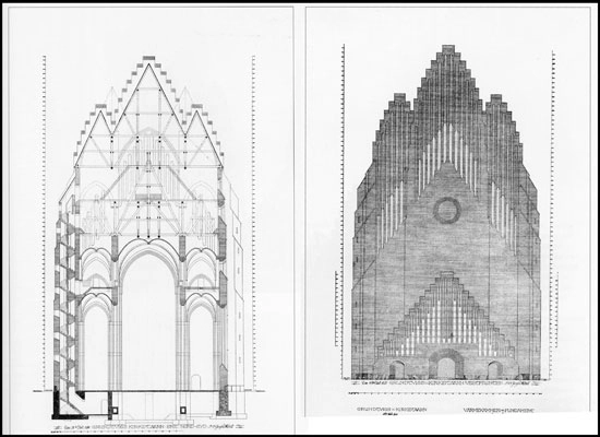 Grundtvigs Kirke - Grundtvigskirken Tværsnit