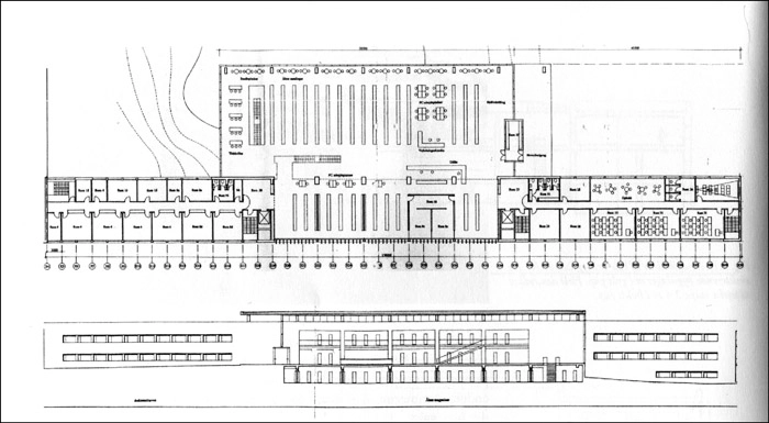 Roskilde Universitetsbibliotek Plan og længdesnit