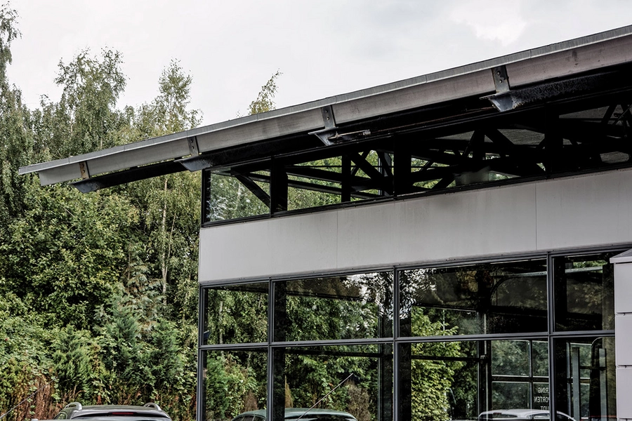 Ford Hørsholm Detalje, tagkonstruktion