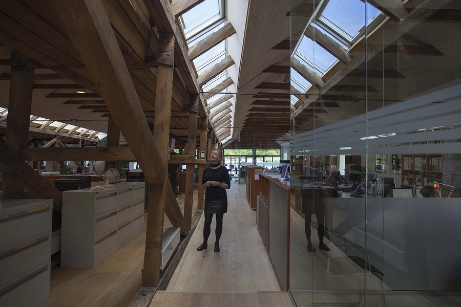 Kanonbådsskurene Ovenlys og indsat glasboks