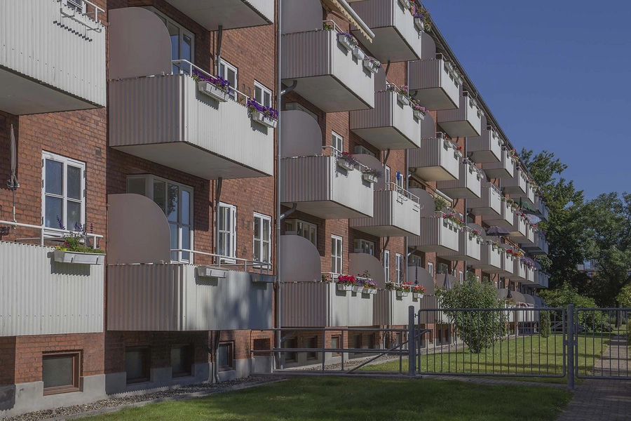 Sundparken ældreboliger Vestvendte balkoner