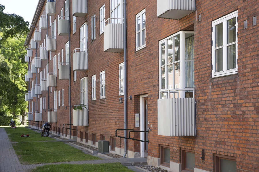 Sundparken ældreboliger Små balkoner mod vest