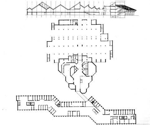 Birkerød Rådhus Plan og snit