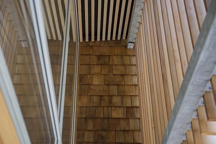 Søndermark Natur- og fritidshytte Udhæng ved indgangsparti