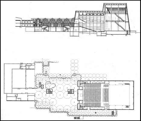 Musikhuset Esbjerg Plan og Snit