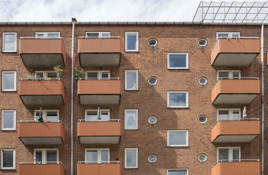 Møllelængen Udsnit sydfacade mod Uplandsgade