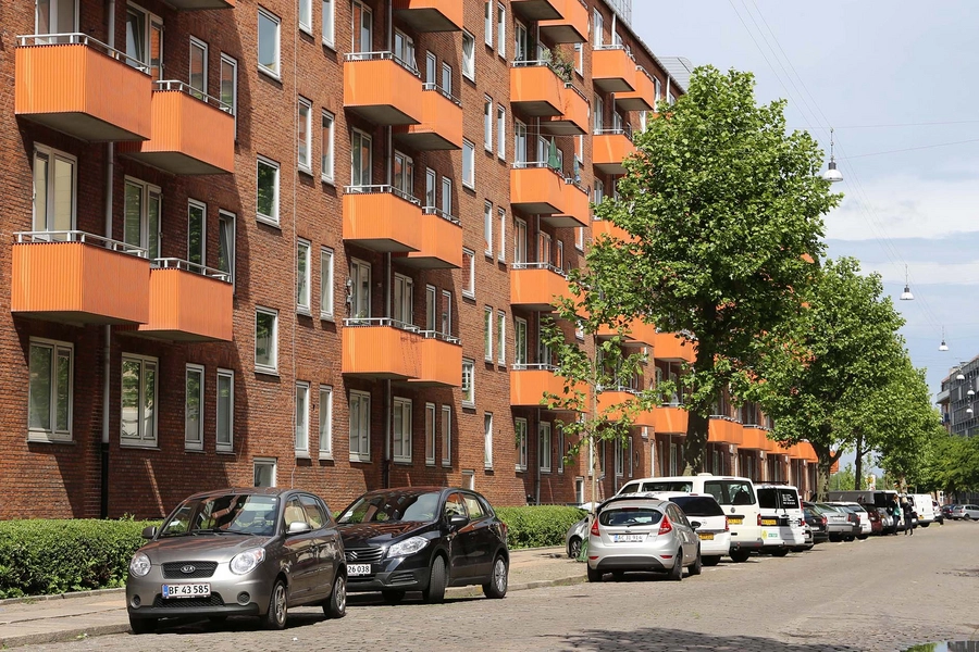 Møllelængen Sydfacade mod Uplandsgade set fra øst